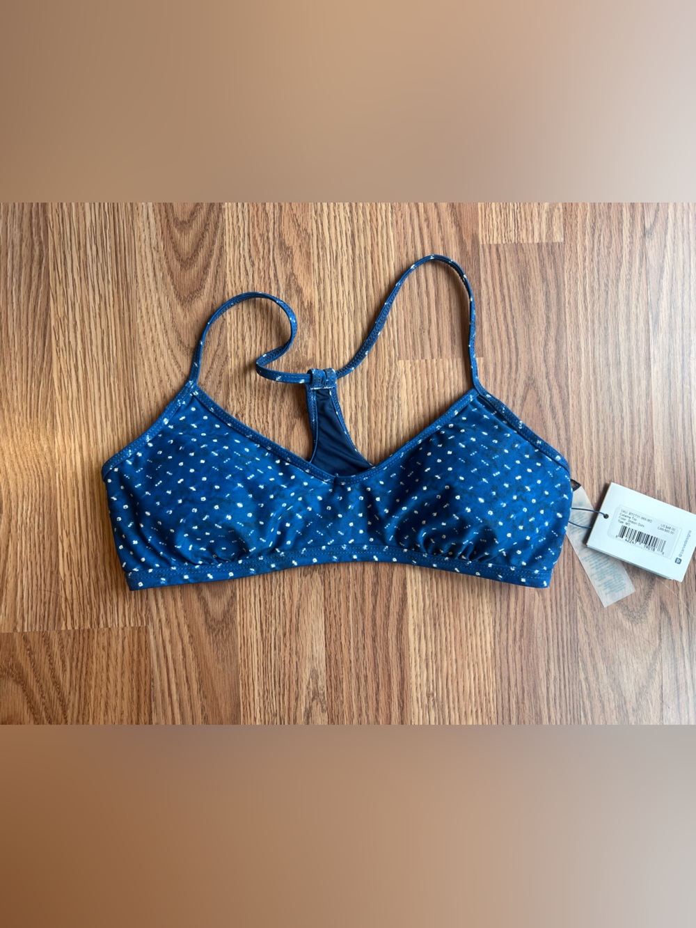 Carve Designs Navy Blue Polka Dot Sports Bralette